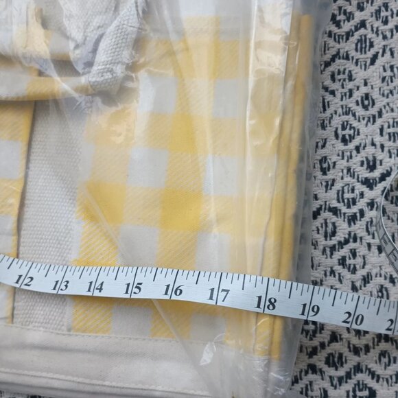 NWT ShoreBags Large Multi Pocket Canvas Yellow Gingham Tote Gardening Beach QVC - Picture 4 of 5